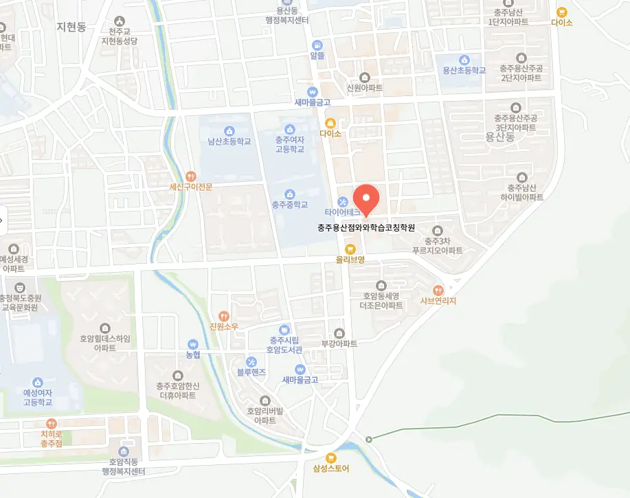 호암동 수포자학원 학원 위치